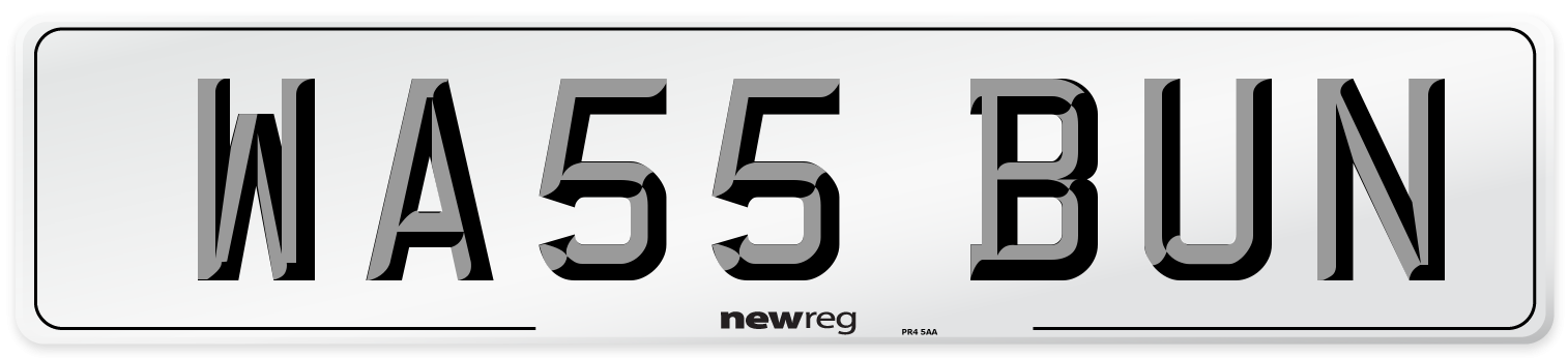 WA55 BUN Number Plate from New Reg
